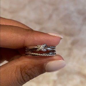David Yurman X Crossover Ring w Diamonds